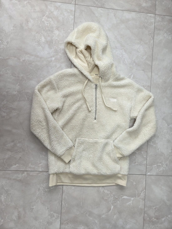 Vans Tops - Vans Cream Sherpa Zip-Up Hoodie Sweater